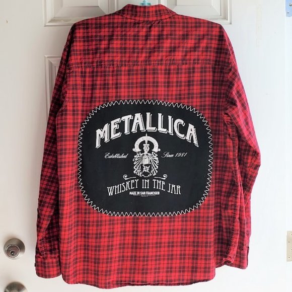 Columbia Other - Upcycled Shirt With METALLICA Music Rock Band Handcrafted Tee On Back